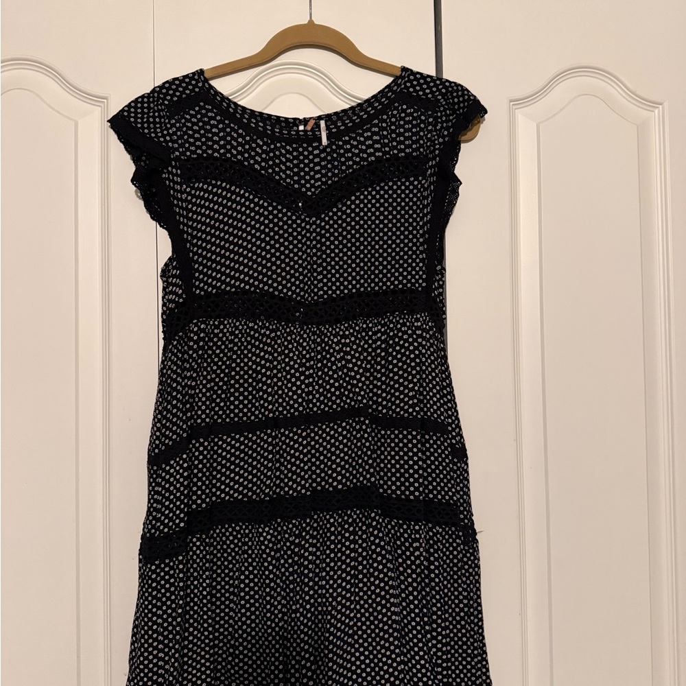 Free People Black and White Mini Dress